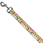 Dog Leash - Tie Dye Swirl Multi Color/White