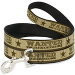 Dog Leash - WANTED-DEAD OR ALIVE/Star Tans