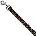 Dog Leash - Cherries Scattered Black