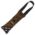Load image into Gallery viewer, Dog Toy Squeaky Tug Toy - Star Wars Chewbacca Face CLOSE-UP Brown - BLACK Handle Webbing
