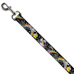 Dog Leash - Rainbow Cloud Stars Black