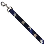 Dog Leash - American Flag Vivid Stars CLOSE-UP Blue/White