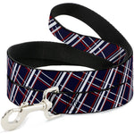 Dog Leash - Plaid X Blue/White/Red