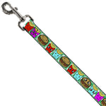 Dog Leash - Burger & Fries Cartoon Straight Green Tablecloth