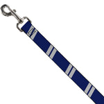 Dog Leash - Hash Mark Stripe Double Navy/Silver