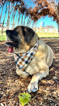 Load image into Gallery viewer, Tobacco Plaid Dog Bandana

