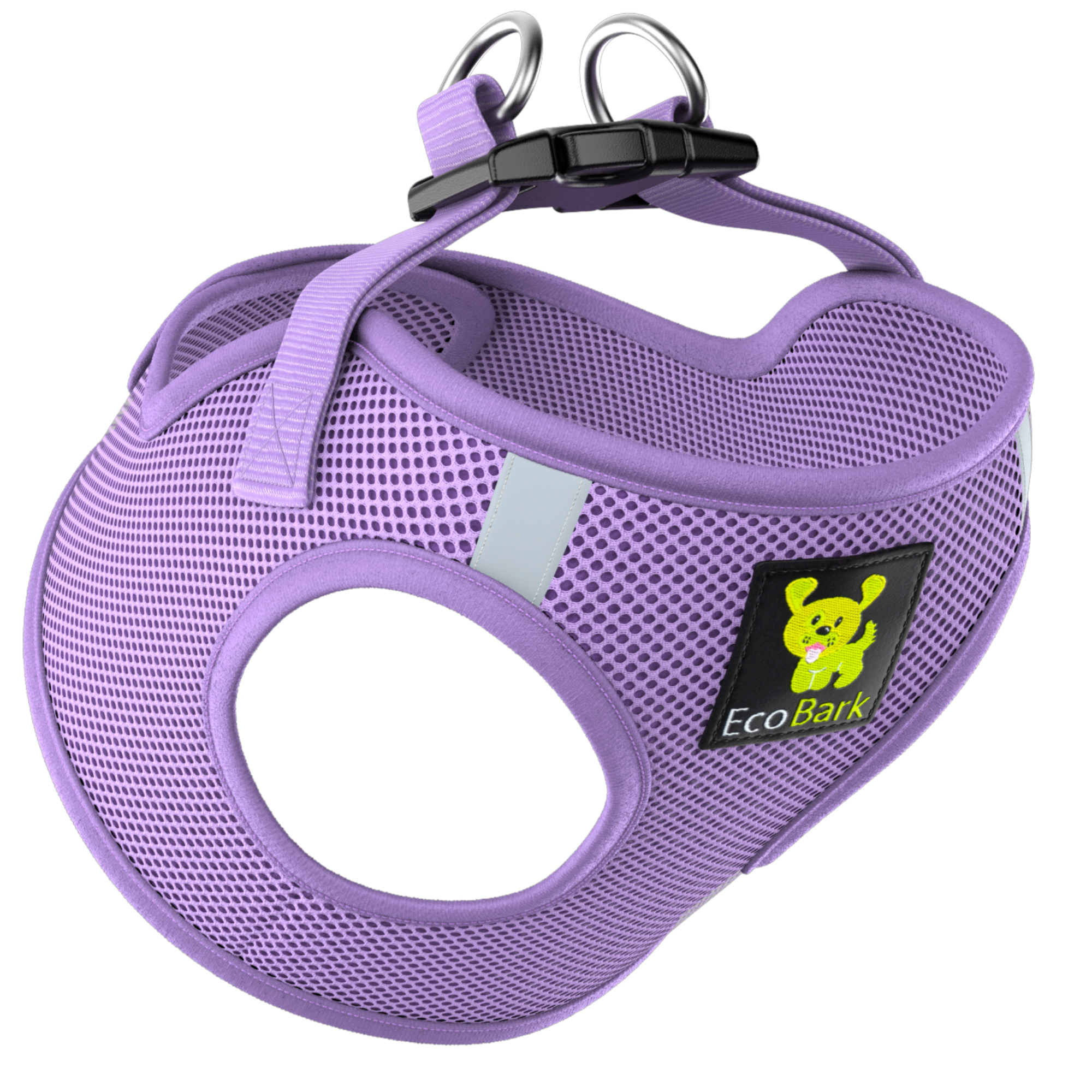 EcoBark Step In Dog Harness - XXXS to Small Breeds- Reflective Soft Mesh Harness for Teacup, Small Dogs and Puppies / Lavender