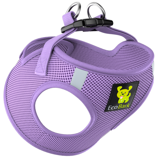 EcoBark Step In Dog Harness - XXXS to Small Breeds- Reflective Soft Mesh Harness for Teacup, Small Dogs and Puppies / Lavender