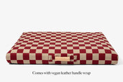 Red Checker | Dog Bed with Cover | Red Checkered Bedding LAY LO Pets