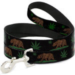 Dog Leash - Cali Bear/Pot Leaf Black/Gray/Green
