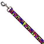 Dog Leash - Squares Black/Multi Color