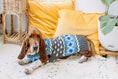 Load image into Gallery viewer, Light Blue Fair Isle Dog Sweater
