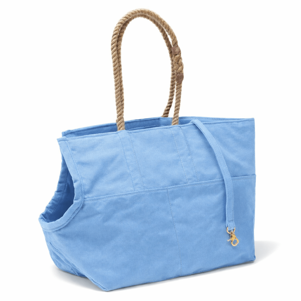 Dog Totes Premium Light Blue Waxed Cotton Canvas Dog Carrier