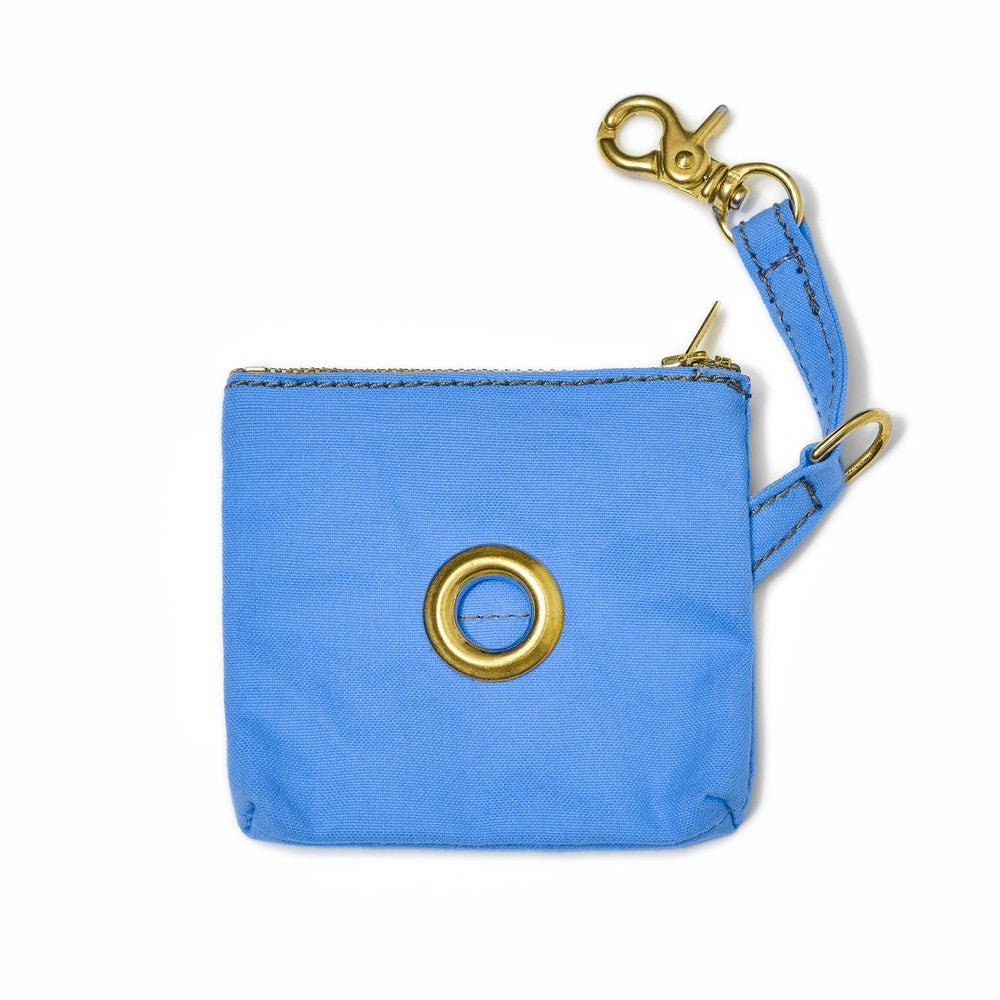 Poop Bag Pouches Premium Light Blue Waxed Canvas Poop Bag Pouch