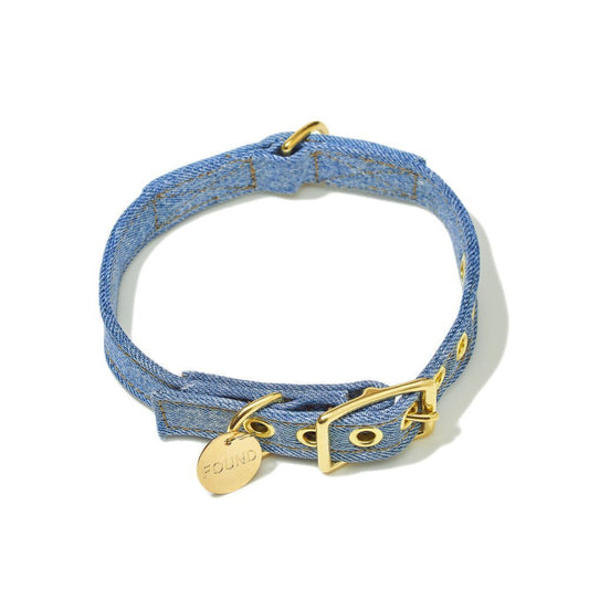 Dog Collars Premium Light Denim Canvas Cat & Dog Collar