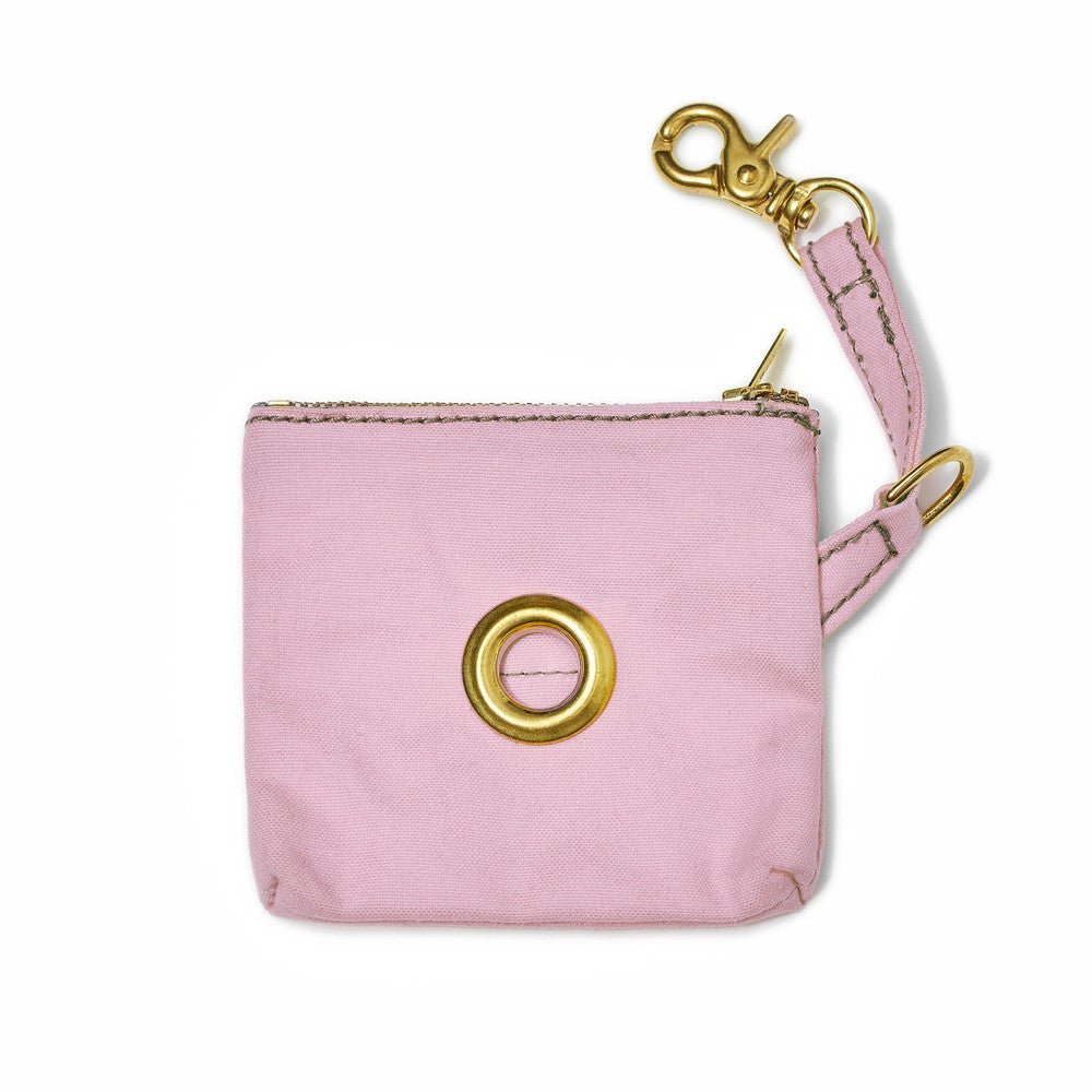 Poop Bag Pouches Premium Light Pink Cotton Canvas Poop Bag Pouch