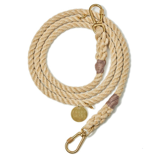 Shop Leashes Premium Light Tan Rope Dog Leash, Adjustable & Handcrafted - Found My Animal