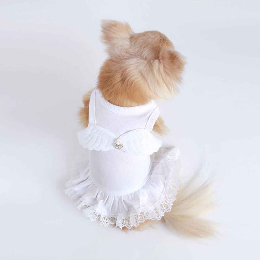 Hello Doggie Lil' Angel Dog Cotton Crystal Dress