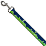 Dog Leash - Seattle Skyline Navy/Bright Green