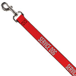 Dog Leash - SERVICE DOG Red/Black/White