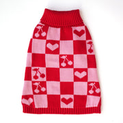 Roll Neck Dog Knitted Love Sweater