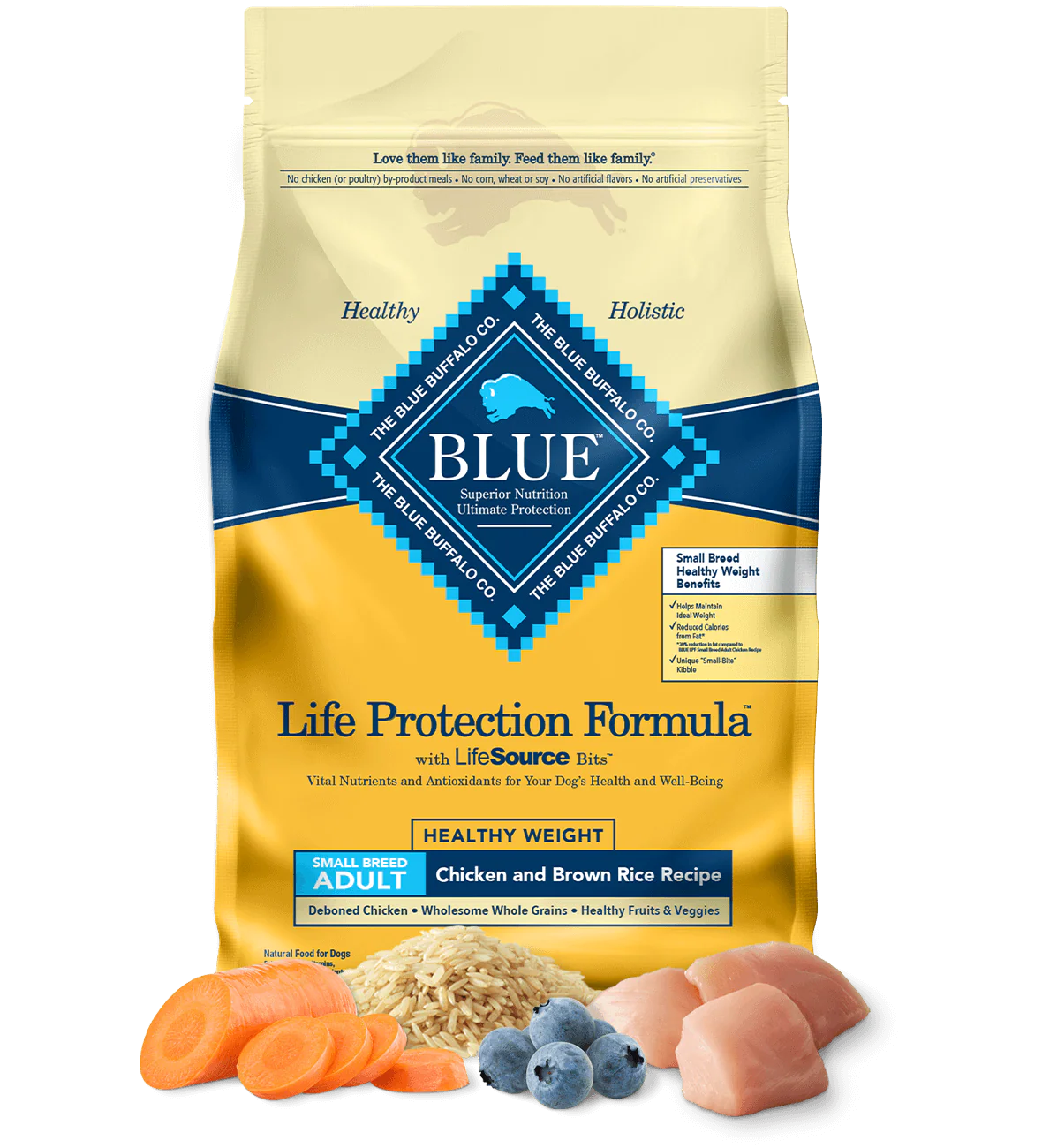 Blue Buffalo Life Protection Formula Adult Healthy Weight Small Breed Chicken and Brown Rice Dry Dog Food 