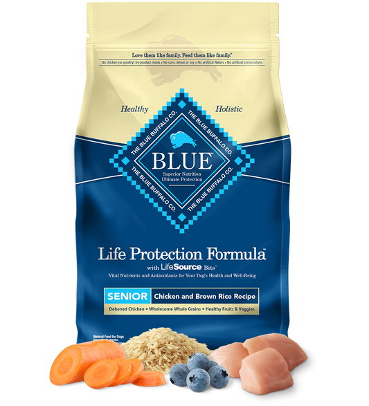 Blue Buffalo Senior Chicken and Brown Rice Dry Dog Food 