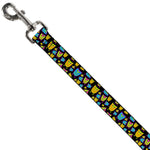 Dog Leash - Owls w/Outline Black/Multi Neon