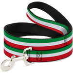 Dog Leash - Stripes Green/White/Red
