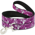Dog Leash - Hibiscus Collage White/Pinks