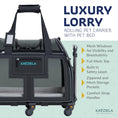 Load image into Gallery viewer, Luxury Lorry Pet Carrier with Removable Wheels and Telescopic Handle
