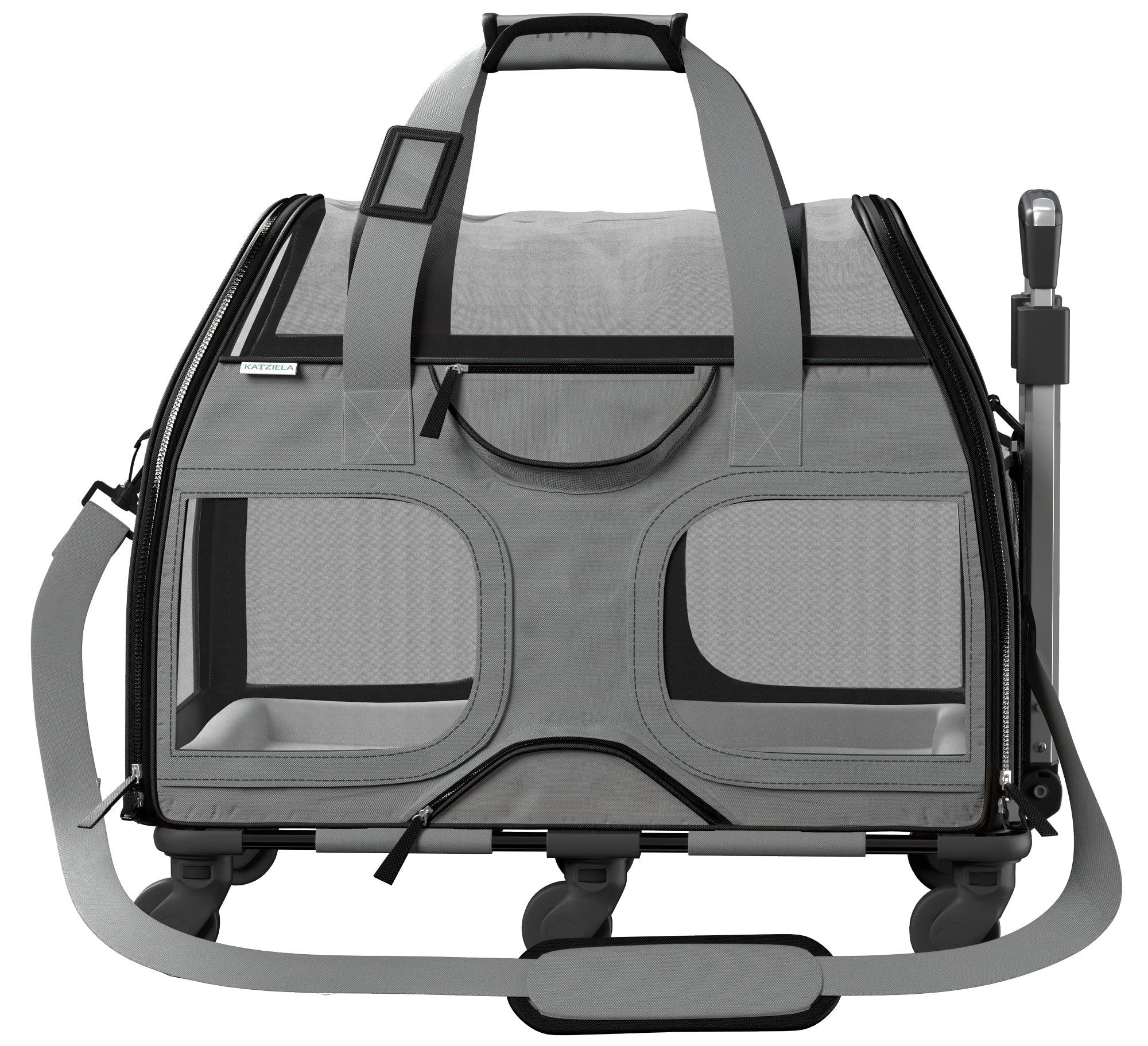 Luxury Rider Pet Carrier with Removable Wheels and Telescopic Handle