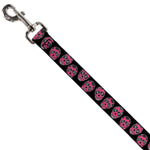 Dog Leash - Sugar Skulls Black/White/Fuchsia