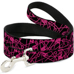 Dog Leash - Safety Pins Black/Fuchsia