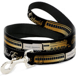 Dog Leash - POLAR EXPRESS Train Cars Black/Golds