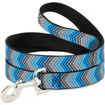 Dog Leash - Chevron Weave Grays/Blues
