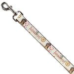 Dog Leash - Pocahontas and Meeko Compass Pose with Script and Leaves Beige
