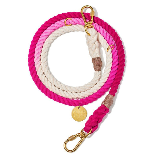Shop Leashes Premium Magenta Ombre Cotton Rope Dog Leash by Found My Animal | Adjustable & Handcrafted