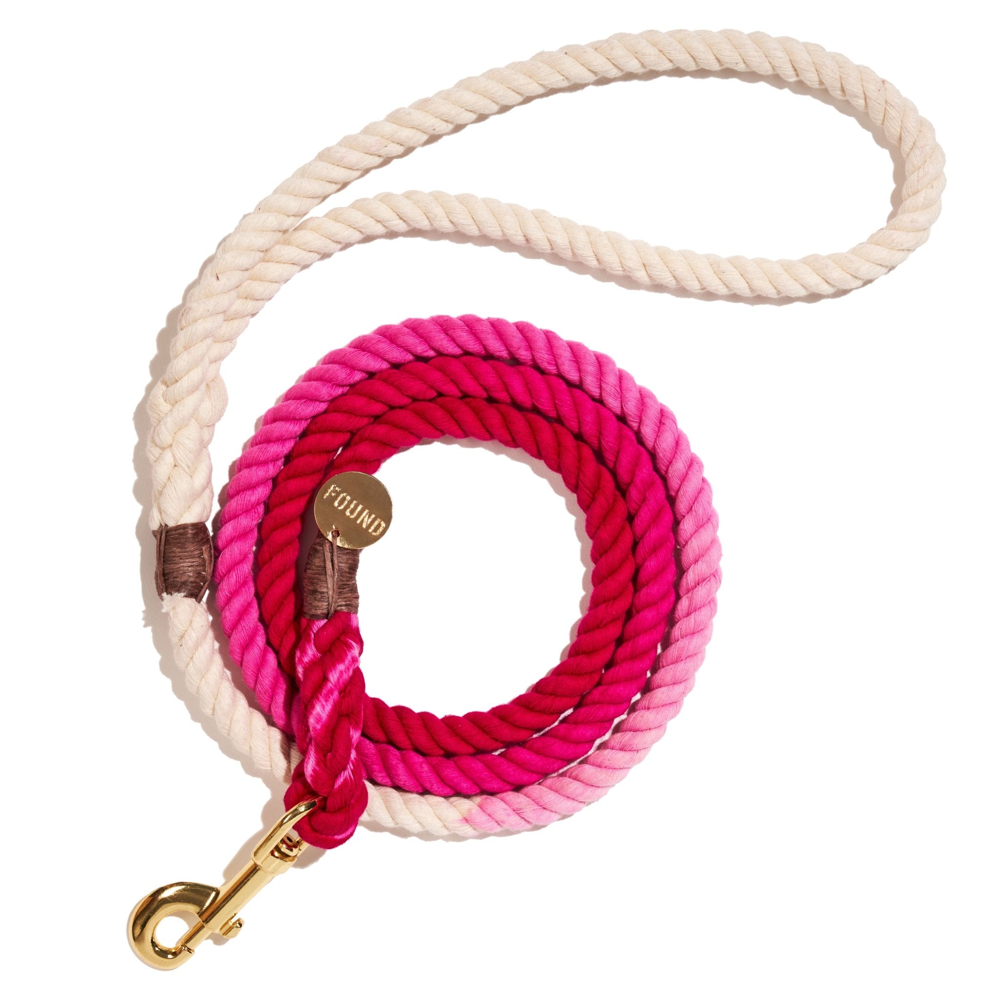 Standard 5ft Leads Premium Magenta Ombre Cotton Rope Dog Leash, Standard - 5FT
