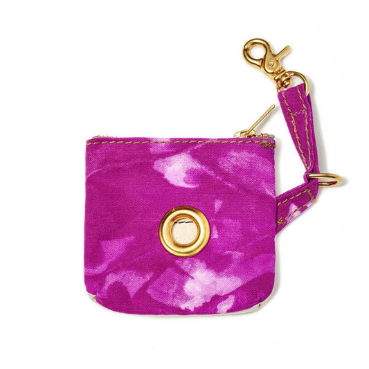 Poop Bag Pouches Premium Magenta Tie Dye Canvas Poop Bag Pouch