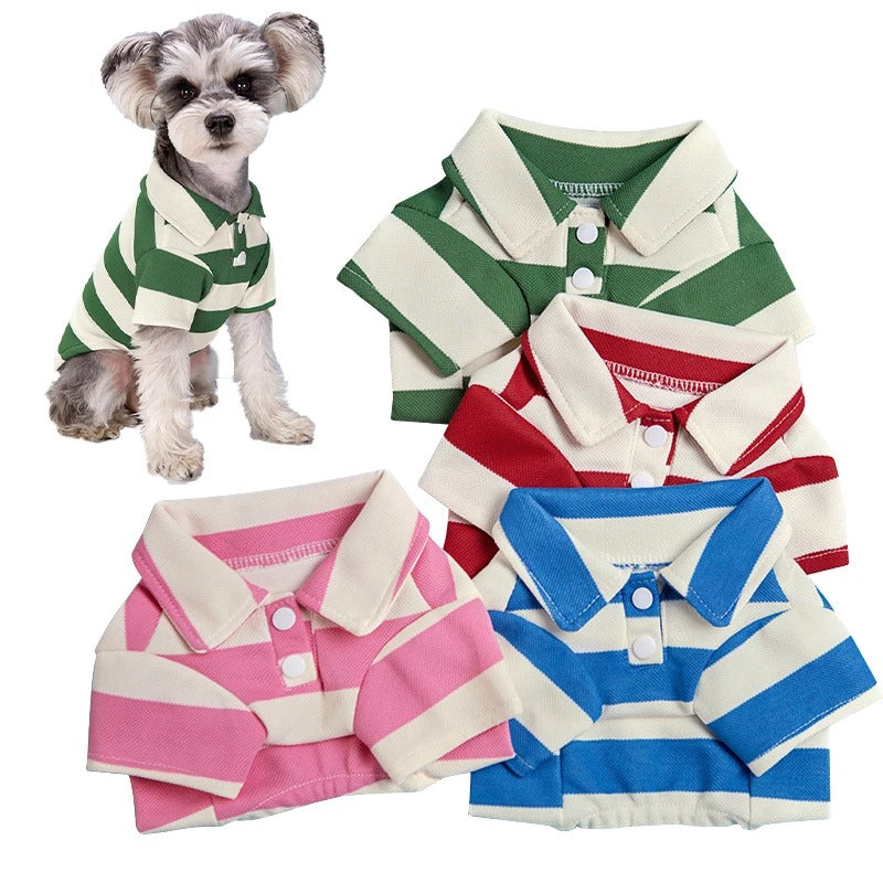 Striped Polo Dog Shirt - Southlake Paws