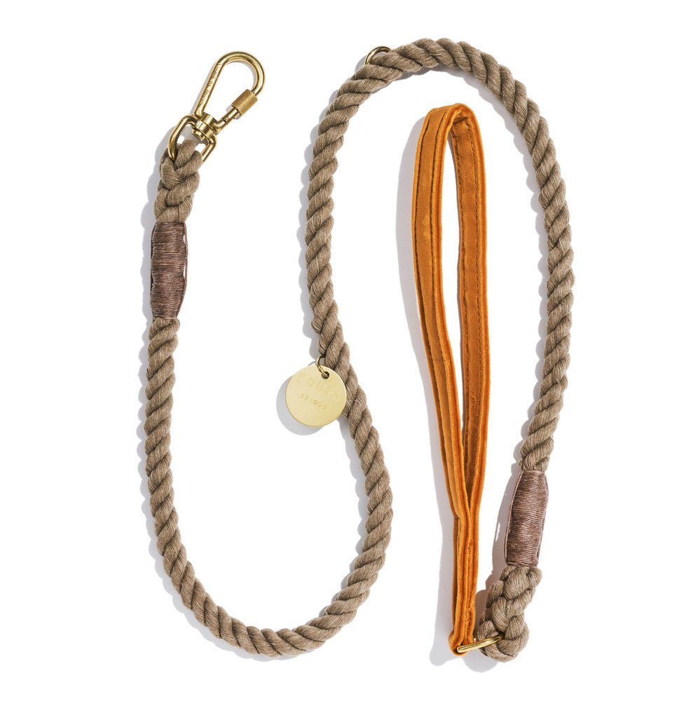 Standard 5ft Leads Premium Marigold Washable Velvet Animal Leash