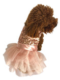 Load image into Gallery viewer, Marilyn Dog Tutu Dress, Rose Gold Sequins
