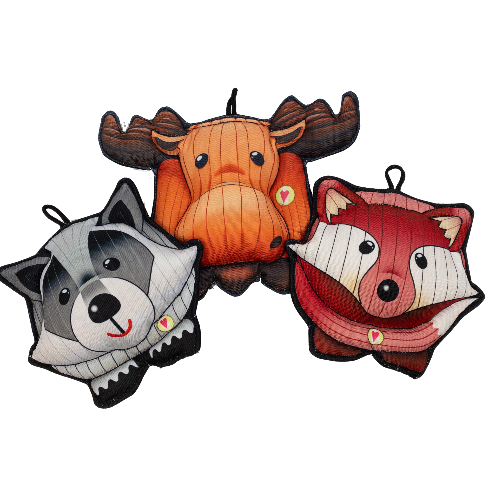 HuggleTuff™ Puffies Woodland Friends Plush Dog Toys, 3 Pack