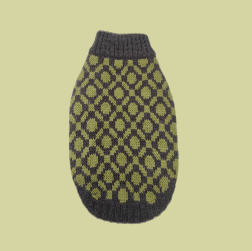 The Matcha | Olive Green Ribbed Knit Dog Sweater