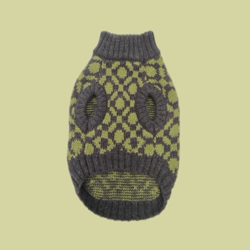 The Matcha | Olive Green Ribbed Knit Dog Sweater