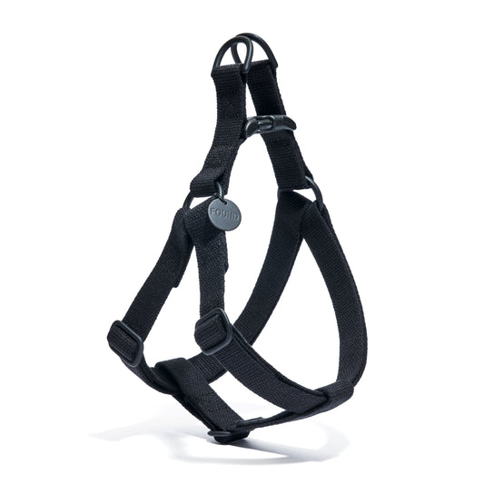 New! Matte Black Cotton Dog & Cat Harness – Adjustable, Durable & Stylish | Found My Animal