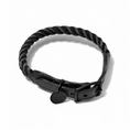 Load image into Gallery viewer, Dog Collars Premium New! Matte Black Rope & Leather Cat & Dog Collar
