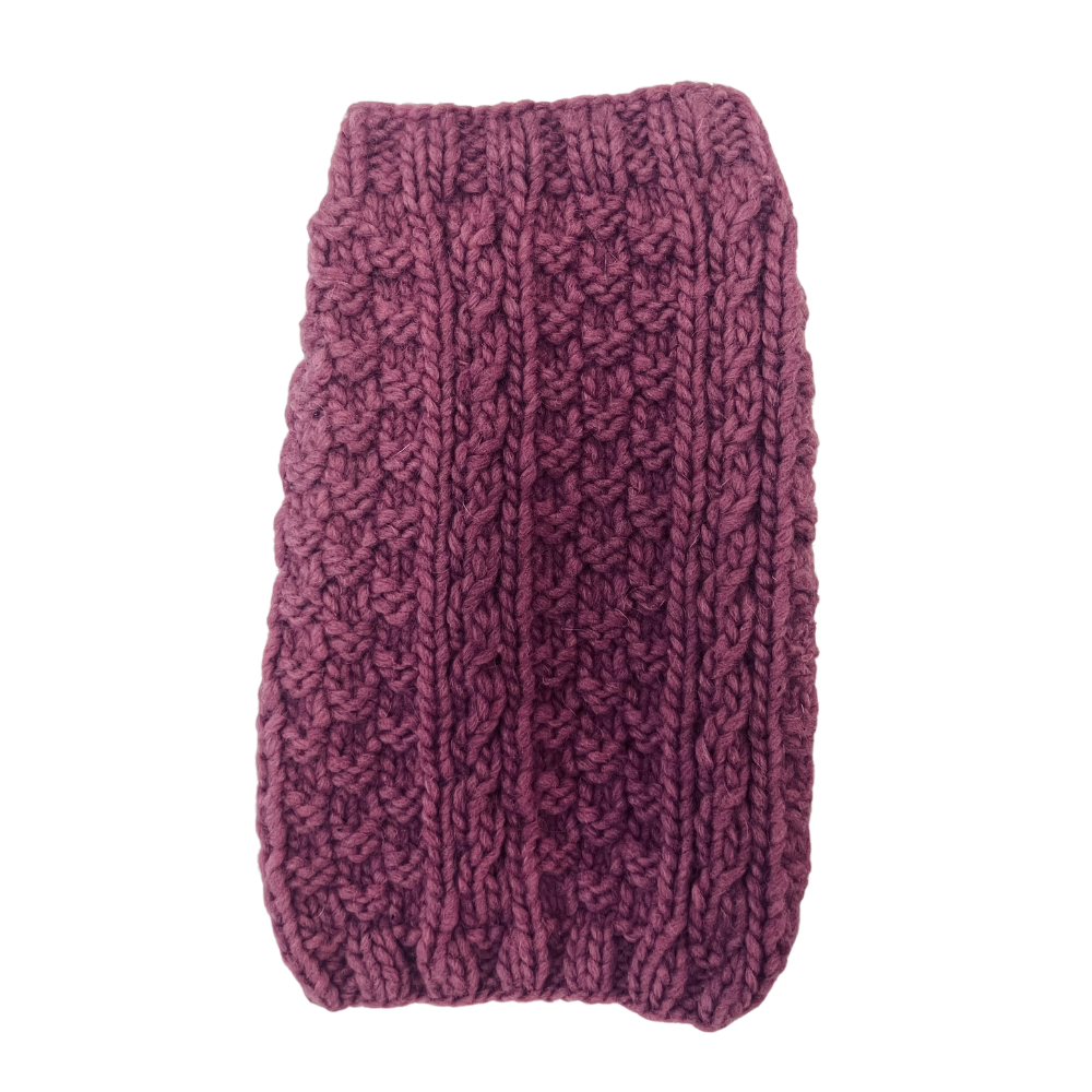 Mauve Cable Knit Dog Sweater – XXS