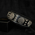 Load image into Gallery viewer, The "Maximus" collar 2.5 inch wide black & silver
